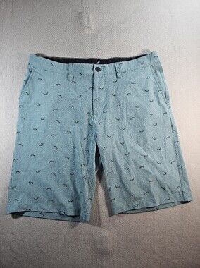 Atlantis Light Green Printed Men's Shorts With Sharks‎ Size 38